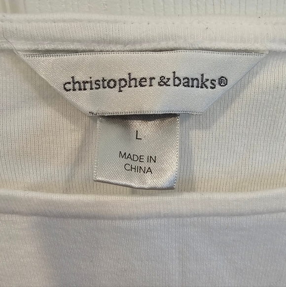 Christopher & Banks Women's Pink Ombre Striped 3/4 Sleeve Tee Size--Large - Picture 5 of 5